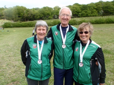 Middle Champs medallists - Sue, Andrew and Margaret