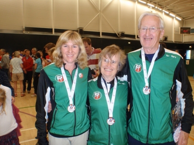 Sprint Champs medallists - Heather, Margaret and Andrew (Sue not present)