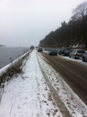 Road along side of reservoir from Leathers Smithy