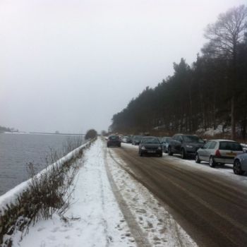 Road along side of reservoir from Leathers Smithy, Source: