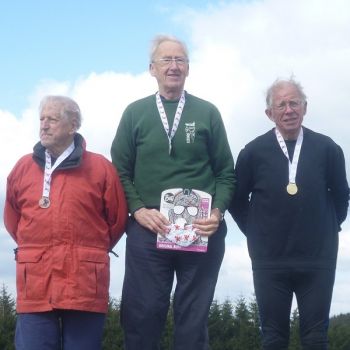 M75 Sprint podium - Andrew with Guy Goodair (EPOC) 2nd and Frank Martindale (LOK) 3rd, Source: