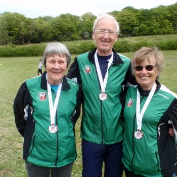Middle Champs medallists - Sue, Andrew and Margaret, Source: