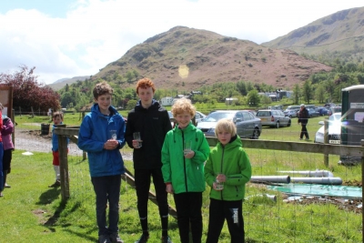 Twin Peak prize-winners: (l-r) Dominic Dakin M14, Alistair Pedley M16, Wilfred Teasdale M10, Euan Tryner M12