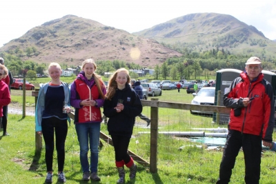 Twin Peak prize-winners: (l-r) Hannah Cleary-Hughes W18, Hannah Hateley W16, Rosie Spencer W14