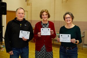 Women's Open award winners: Eddie Speak (for Kath Speak - 2nd), Jillyan Dobby - 1st and Cecilia Fenerty - 3rd., Source:Peter Cull